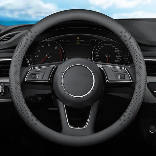 XHRING Funda para volante de automóvil para Audi Q5 A4 Q3 A3 Q7 A6 A5 Q8 S5 Q4 A6 A7 A8 S3 S4 S6 S7 S8 SQ5 Allroad Sportback PHEV Quattro Prestige,