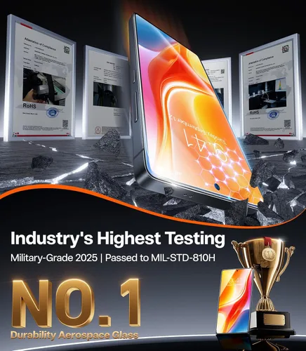 Vista 3 de TORRAS Protector de pantalla de grado militar para Google Pixel 10 Pro XL/Pixel 9 Pro XL, [9H+] vidrio templado de cobertura completa, 6.8'', fácil