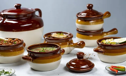 Vista 4 de KooK Tazón de Sopa de Cebolla Francesa, Sopa de Cebolla Francesa, Jarra, Tazón Apto para Horno, Cerámica, Asas, Gres, Lavavajillas, Microondas, Apto