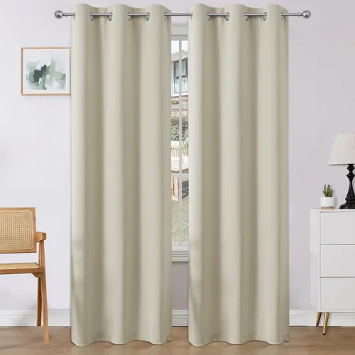 Vista 26 de Joydeco Cortinas opacas para dormitorio de 72 pulgadas de largo, 2 paneles de cortinas con aislamiento térmico para oscurecer la habitación