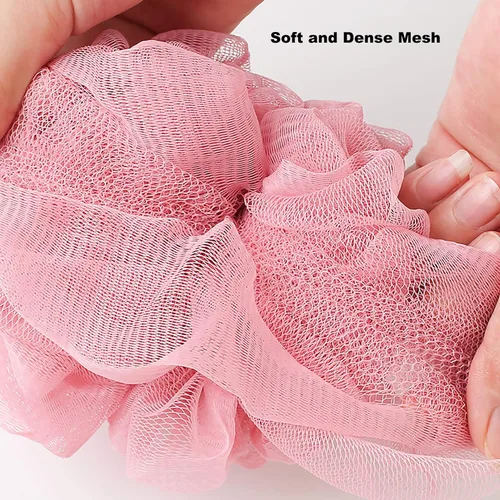 Vista 3 de Mesh Pouf Bath Sponge Exfoliating Shower Ball Pom Cleaning Accessory