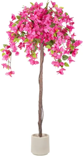 Vista 17 de Romantic Season Árbol de buganvilla artificial 4F, planta de buganvilla de seda sintética con maceta para decoración de interiores y exteriores