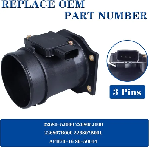 Vista 2 de Mass Air Flow Sensor - MAF Compatible with 99-04 Nissan Frontier; 98-00 Pathfinder; 98-00 Infiniti QX4; 99-02 Mercury Villager & More 3.8L - Replace