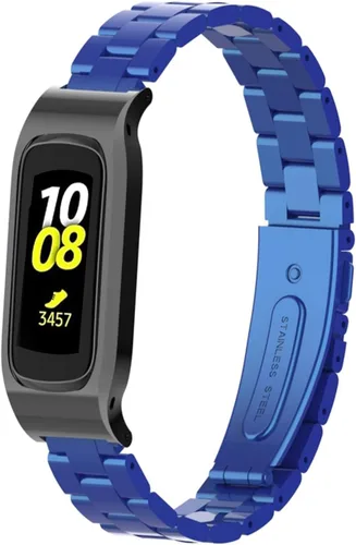 Vista 14 de Correa de reloj de metal compatible con Samsung Galaxy Fit2 SM-R220 de acero inoxidable con marco protector de caja de repuesto para Fit 2 SM-R220