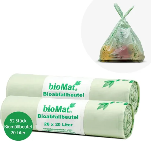 Vista 9 de bioMat Bolsas de basura compostables de 2.6 galones, 125 unidades, forros pequeños para basura de comida de cocina, certificado BPI, CMA y OK