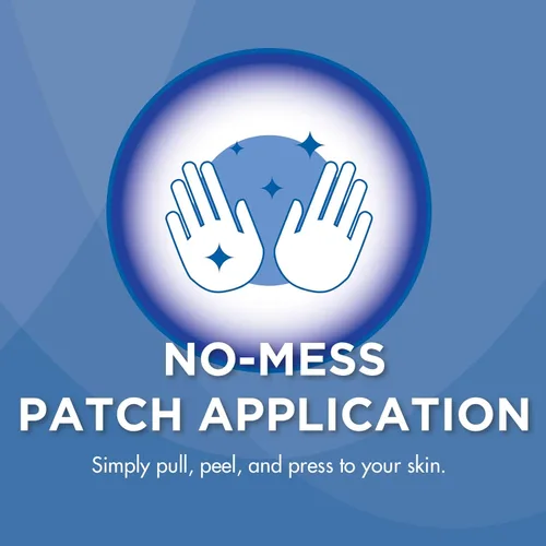 Vista 4 de HealthWise Parche de alivio del dolor de lidocaína con 4% de fuerza máxima, azul, (59-9116)