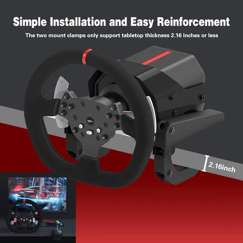 Vista 6 de PXN Force Feedback PC Racing Wheel, 270900 Degree V10 Driving Gaming Steering Wheel with 3 Pedals and 6+1 Shifter for Windows PC, PS4, Computer