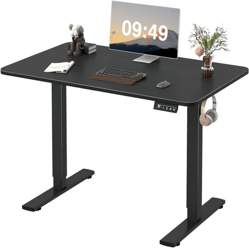 Vista 63 de Furmax Escritorio eléctrico de altura ajustable grande de 55 x 24 pulgadas, escritorio de pie para oficina en casa, escritorio de computadora