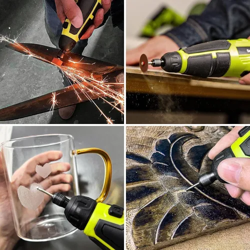 Vista 5 de SnapFresh Kit de herramientas rotativas inalámbricas de 12 V con eje