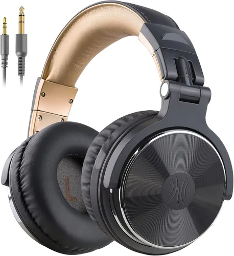 Vista 10 de OneOdio - Auriculares con cable de diadema para estudio y mezcla de DJ, auriculares estéreo con controladores de neodimio de 50 mm y conector de 1/4