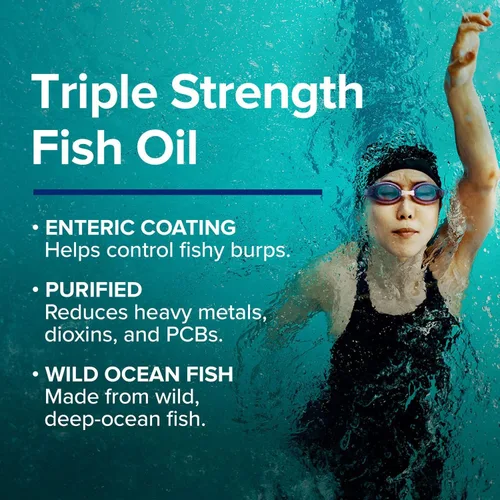 Vista 6 de Aceite de Pescado GNC con Triple Fuerza 30 cápsulas blandas., 1