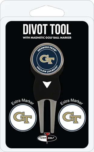 Vista 24 de Team Golf NCAA Unisex-Adult Team Golf NCAA Divot Tool with 3 Golf Ball Markers Pack, Markers are Removable Magnetic Double-Sided Enamel