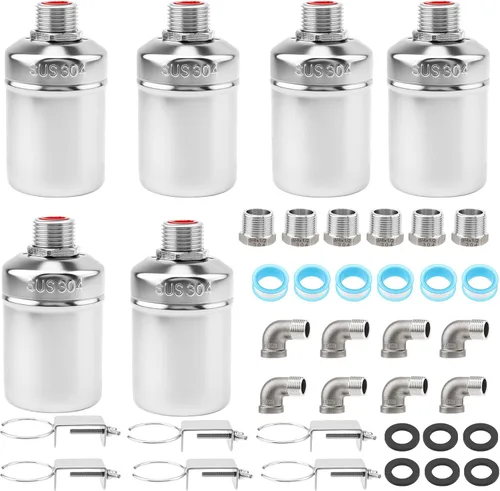 Vista 13 de 2 Pack Water Float Valve,1/2" to 3/4'' 1'' 304 Stainless Steel Fully Automatic Water Level Controller Float Valve
