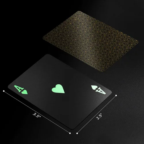 Vista 4 de 2 barajas de cartas de plástico resistentes al agua, color negro, de alta calidad, para jugar póquer profesional, baraja de cartas de lujo