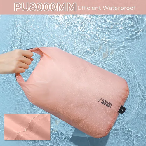 Vista 4 de Bolsa seca ultraligera portátil de 9 L, 15 L y 20 L, bolsa impermeable duradera para mantener el equipo seco, bolsa de almacenamiento