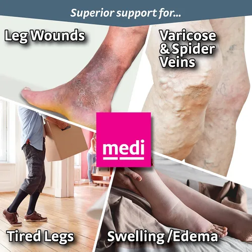Vista 4 de mediven Plus for Men & Women, 20-30 mmHg – Calf High Compression Socks with Silicone Top Band, Closed Toe Leg Circulation, Opaque Leg Support