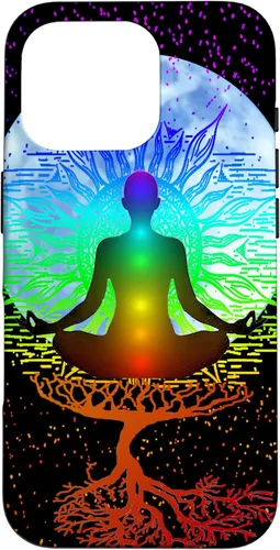 Vista 20 de Chakra Meditation Moon Tree of Life Case for iPhone 17