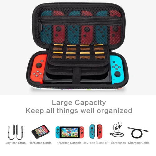Vista 6 de Butterfly Nintendo Switch Case, Nintendo Switch OLED Case, Nintendo Switch Carrying Case for Girls Boys, Protective Hard Shell Portable Swtich Case