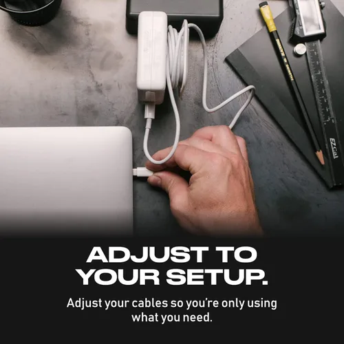 Vista 4 de Fuse Reel The Side Kick Organizador de cable plegable y accesorio de viaje, USB-C, compatible con cables de carga y adaptadores de MacBook y PC