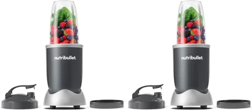 nutribullet Licuadora personal, batidos, batidos, preparación de alimentos y mezcla congelada, 24 onzas, 600 vatios, gris, NBR-0601WM, (paquete de 2)
