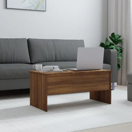 Vista 4 de Coffee Table Brown Oak 40.2x19.9 x18.3 Engineered Wood Large Dining Mesas De Centro para Sala Patio Coffee Table for Bedroom Dining Room Living Room