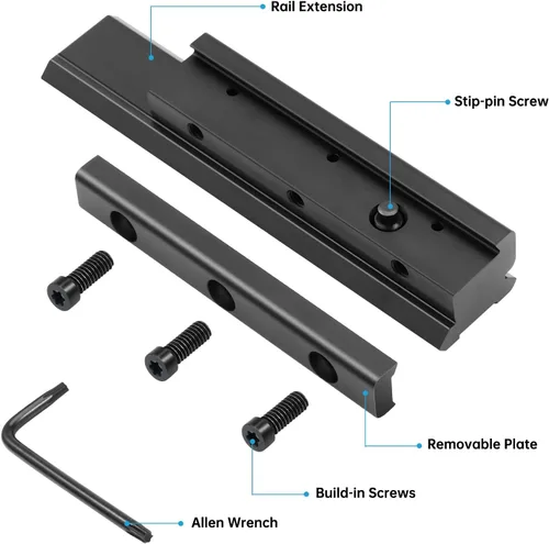 Vista 4 de Bontok 11mm Dovetail to 21mm Upgraded Build-in Locking Screws Picatinny Rail Low Profile Scope Mount Converter Base 3/8" to 7/8" Converter
