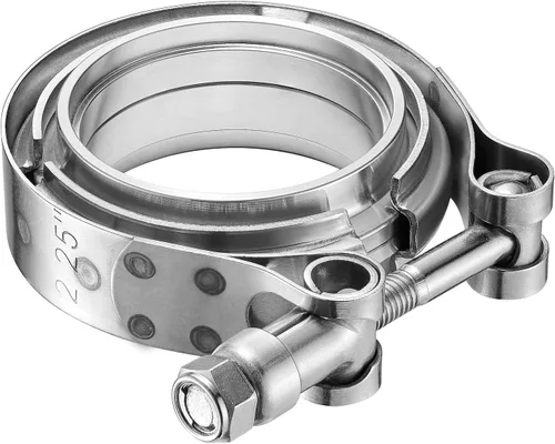 Vista 10 de Abrazadera de banda en V de 2,0 pulgadas con brida macho hembra universal 304 acero inoxidable para coche 1PC