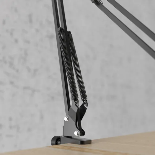 Vista 9 de FIFINE - Soporte de brazo para micrófono, soporte de micrófono de tijera con abrazadera resistente, adaptador de 3/8 a 5/8 pulgadas, para voz