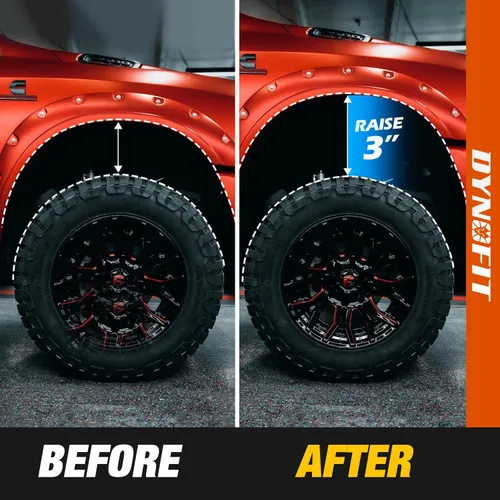 Vista 7 de Dynofit Kit de elevación de nivelación de 3 pulgadas para Silverado 1500/Sierra 1500 (2WD/4WD 2007-2026) – Espaciadores de puntal de aluminio