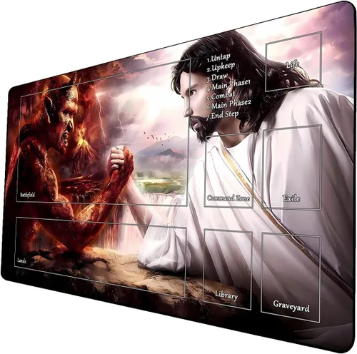 MTG Playmat - Tapete de juego de cartas coleccionables Inked de 24 x 14 pulgadas con bolsa de almacenamiento, superficie de goma lisa para juegos de