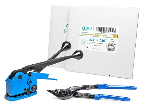 Vista 21 de IDL Packaging PRO - Kit de flejado de acero de 3/4 pulgadas x 600 pies, resistencia a la rotura de 1700 libras, con innovadora herramienta