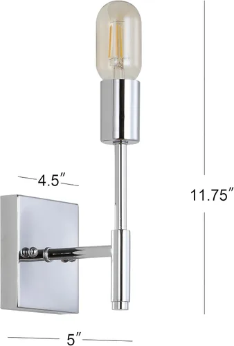 Vista 5 de JONATHAN Y Aplique de pared LED cromado de 5 pulgadas, lámpara de pared moderna con cable para baño, espejo de tocador, dormitorio, pasillo