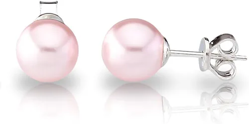Vista 3 de Genuine Fine European Crystal 8mm Round Simulated Pearl S925 Solid Sterling Silver Stud Earrings For Women
