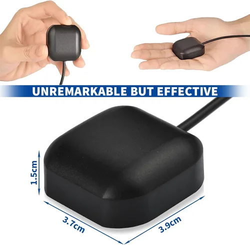 Vista 5 de Bingfu Antena de navegación GPS activa impermeable para vehículos con conector macho SMA para unidad principal estéreo de coche, módulo de sistema