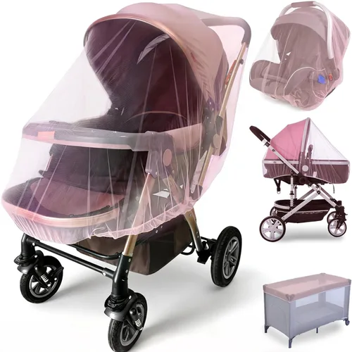 Vista 10 de Mosquitera para cochecito de bebé (paquete de 2) – Protección de malla duradera para moisés, cunas, corrales, Pack N Plays y mini cunas portátiles