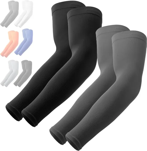 Vista 17 de Mangas de compresión de enfriamiento para hombres y mujeres, con protección solar UV UPF 50, paquete múltiple, mangas protectoras de brazos