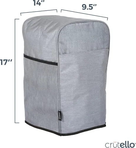 Vista 2 de Crutello Kitchenaid - Funda para batidora de pie con bolsillos de almacenamiento para mezcladores de 5 a 8 cuartos de galón, cubiertas antipolvo
