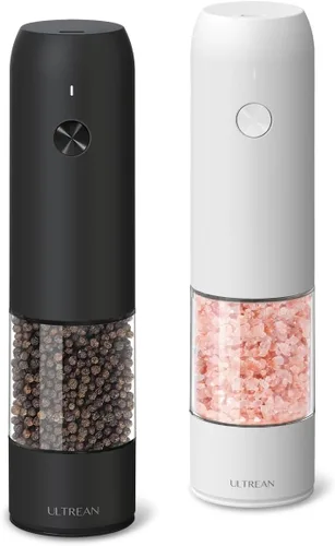 Vista 10 de Ultrean Molinillo de pimienta, molinillo de sal y pimienta recargable con 6 grosores ajustables, luz LED, molinillo automático para cocina
