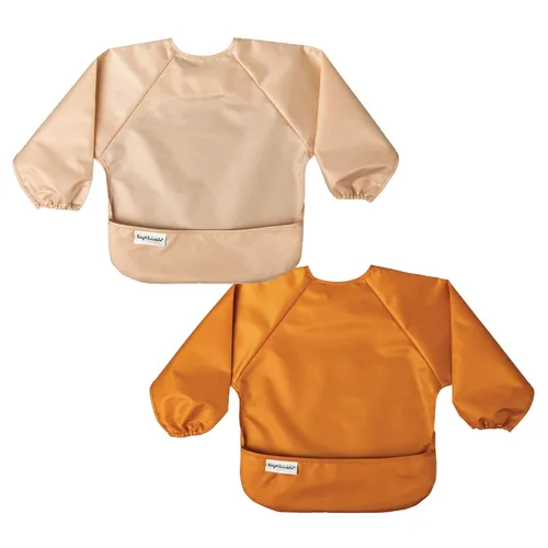 Vista 30 de Tiny Twinkle Babero de manga larga para bebés y niños pequeños, paquete de 2 baberos impermeables para comer, lavable a máquina y artículos