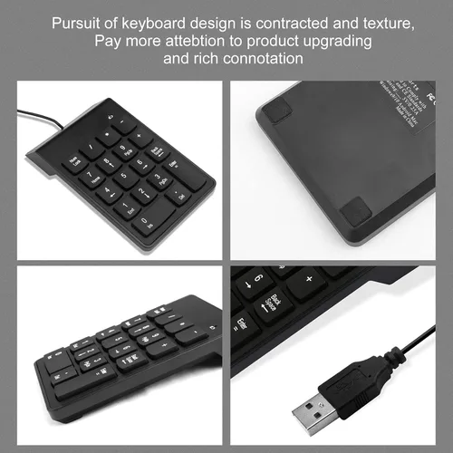 Vista 2 de Teclado numérico para laptop, teclado USB de 10 teclas, portátil ultra delgado, mini Numpad, números externos, teclado para computadora portátil