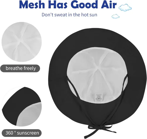 Vista 4 de Zando Sombreros de playa de ala ancha para bebés y niñas, protección solar, sombrero de verano