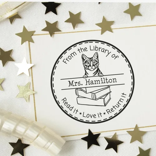 Vista 24 de Customized Return My Book Embosser with Don Sphynx Cat Design - Custom Please Return Book Embossed Stamp for Avid Readers and Book Lovers