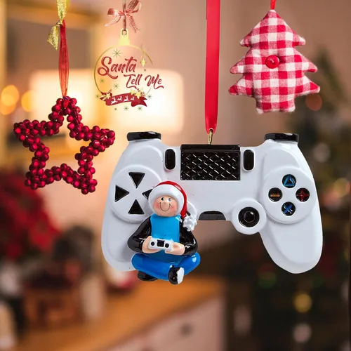 Vista 5 de Video Game Christmas Ornament 2025 Personalized Gaming Controller Gift for Teenage Boy, Son, Grandson, or Boyfriend – Custom Holiday Keepsake for