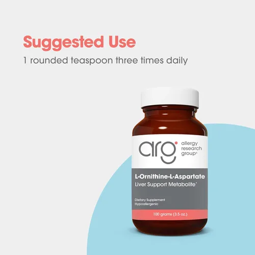 Vista 4 de Allergy Research Group - L-Ornitina-L-Aspartato en polvo - 3.53 oz