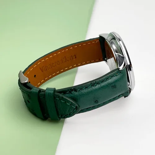 Vista 4 de vinacreations Quick Release Ostrich Leather Watch Bands Men Handmade Replacement Wrist Watch Straps Vintage Extra Soft Exotic Leather Strap 18mm