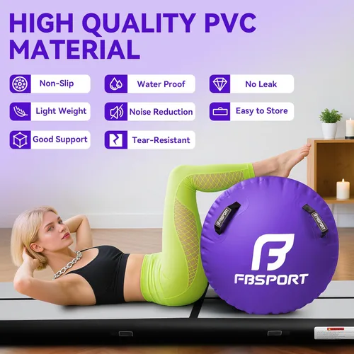 Vista 6 de Air Roller Gymnastics Barrel, Inflatable Gymnastics Air Roller Inflatable Air Gymnastics Mat with Electric Pump for Yoga Cheerleading Training Home