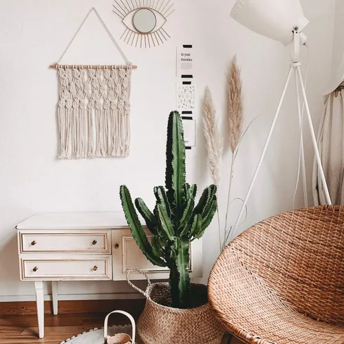 Vista 6 de Cuerda de macramé 3mm X 547 yardas sin teñir 100% algodón natural, cuerda de macramé de algodón trenzado de 4 hebras para colgantes de pared hechos