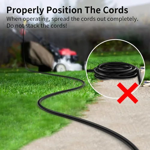 Vista 6 de HUANCHAIN Cable de extensión negro para interiores y exteriores, 100 pies, impermeable, calibre 16/3, flexible, resistente al frío, cable