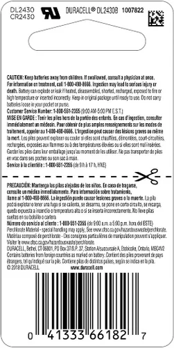 Vista 2 de Duracell 448696 2430 3V batería de litio moneda 1/paquete (Dl2430bpk)