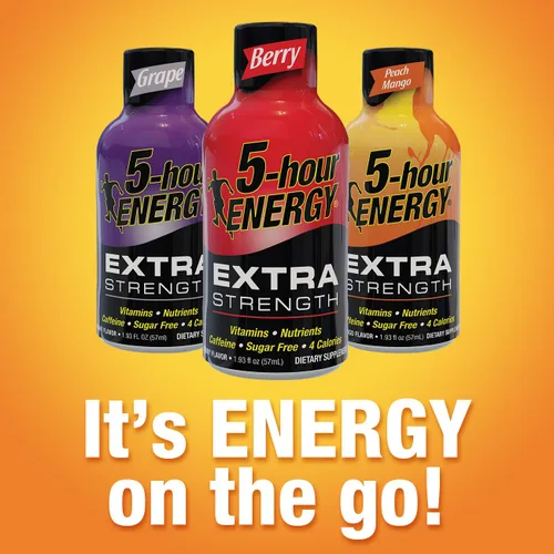 Vista 4 de 5 Hour Energy Shot - Manzana agria extra fuerte, paquete de 72 botellas de 2 onzas